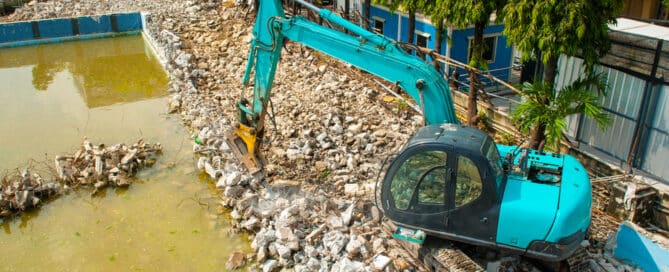 Swimming Pool Being Demolished
